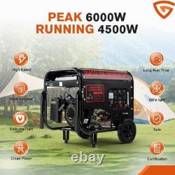 Générateur portable à essence 5000W 4 temps pour camping, voyages en camping-car, maison, chantiers.