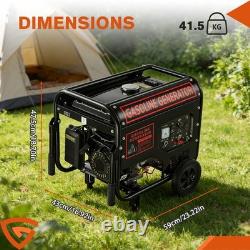 Générateur portable à essence 5000w avec roues, rampe de main, démarrage électrique, 274cc, 7cv