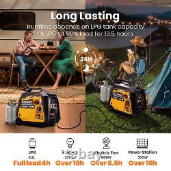 Générateur portable silencieux à essence / GPL double carburant de 3500W pour camping à domicile