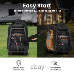 Générateur portable silencieux inverter 3500W 3.2KVA essence / GPL avec démarrage à distance pour camping-car