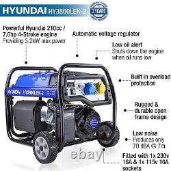 Groupe électrogène à essence Hyundai Electric Start 3,2 kW / 4,00 kVA HY3800LEK-2
