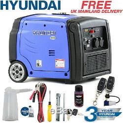 Hyundai Générateur Petrol Inverter Valise Portable Démarreur À Distance 3kw 4kva 3200w