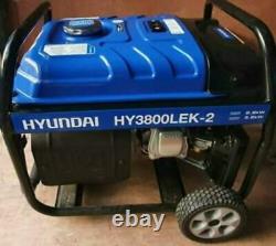 Hyundai Hy3800l-2 Electric Start Site Générateur D’essence Bleu/noir