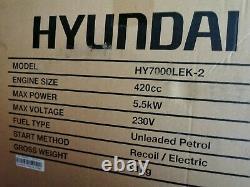 Hyundai Hy7000lek-2 5,5kw 6.8kva Générateur D'essence Portable Sans Plomb 420cc