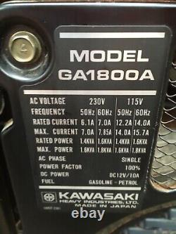 Kawasaki Ga1800a Generator Suitcase Silent Petrol Portable 110v 240v 12v